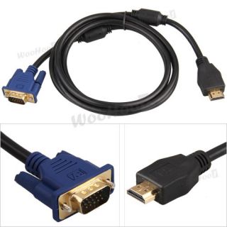 HDMI to 15 Pin VGA Male Converter Adater Monitor Video LCD HDTV Cable