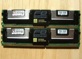 GB 2x 4GB RAM 2Rx4 PC2 5300F DDR2 667 ECC FB DIMM KVR667D2D4F5K2 8G
