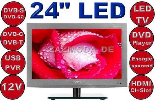 Enox 24 LED 12V Fernseher Full HD DVD DVB S 2 Sat Receiver 22 12 Volt