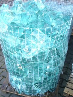 Glasbrocken Türkis 80/200 660kg Glas Brocken Sonderaktion Grundpreis
