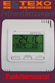 Funk Thermostat BPT710 (Sender) mit Unterputz Funk Empfänger BPT001