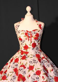 Vintage pin up Rockabella Petticoat Rose Kleid Gothic rockabilly
