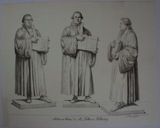 SCHADOW (1764 1850) Luther Standbild Wittenberg, Lithographie um