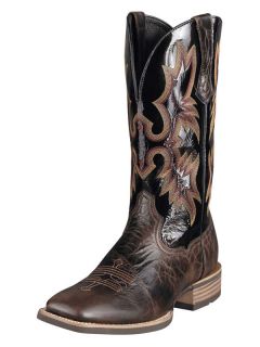 Ariat Mens Tombstone Genuine Leather Cowboy Boot Black/Brown 10006733