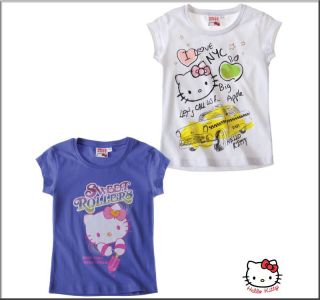 Kinder Mädchen T Shirt 100% Baumwolle 104 158 Lila Weiß 684
