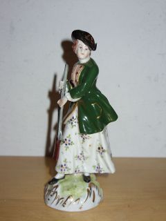 Porzellan Figur Jägerin Frau Potschappel Dresden
