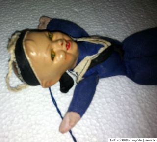 Sehr alte Seemanns Puppe Zelluloid Matrose junges Kind gemarktet mit