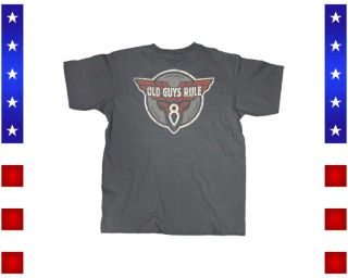 Biker Shirt Old Guys Rule V8 Wings Dodge Ford T Shirt