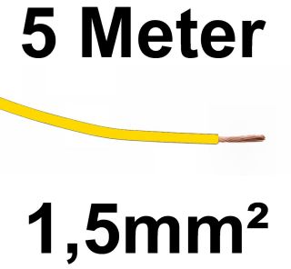 KFZ Kabel Litze Leitung FLRy 1,5mm² 5m Gelb