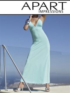 L1J294368 Apart Sommermode Jerseykleid Neckholder aqua Baumwolle