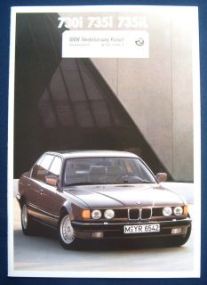 Prospekt brochure BMW 7er Reihe 730i 735iL (1988)