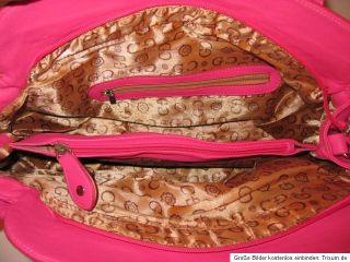 Schultertasche Tasche Pink Big Bag Leder Look Shopper Umhängetasche