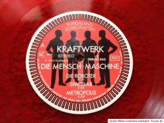 LP Kraftwerk Die Mensch Maschine in rotem Vinyl, sehr gut erhalten