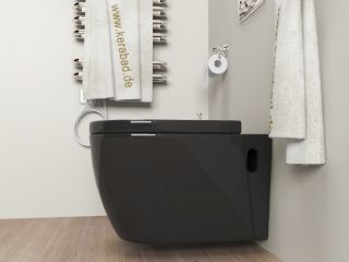 WAND HÄNGE WC/Toilette inkl. SOFT CLOSE WC SITZ KB80S SCHWARZ