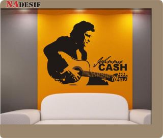 Wandtattoo Johnny Cash Sticker, Wandaufkleber, Musik