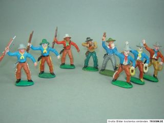 Konvolut DDR Figuren 8 Cowboys 7 cm Cowboy Figur Kunststoff Gummi