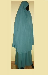 2tlg. Damen Khimar Lang mit Rock Abaya Tscharschaf Niqab Hijab 3