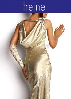 HEINE Abendkleid gold, 95% Polyester/5% Elasthan. Länge ca. 146 cm