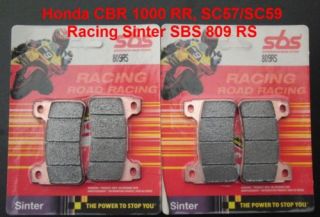 2x SBS 809 RS Racing Bremsbeläge Honda CBR 1000 RR SC57