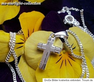 Kommunion Konfirmation Anhänger Kreuz diamantiert mit Kette 925