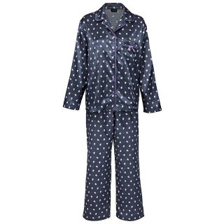 Seidensticker Damen Satin Pyjama Schlafanzug blau UVP 49,95 € NEU