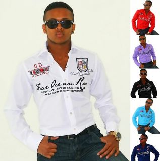 BINDER de LUXE Designer Hemd 5 Farben Polo Shirt Kontrast Party