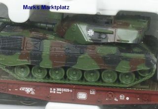 H0 Schwerlastwagen Rlmmp DB m. Leopard 1A3 Roco 813 NEU OVP