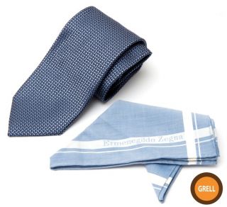 Ermenegildo Zegna Set Seiden Krawatte und Einstecktuch   K815