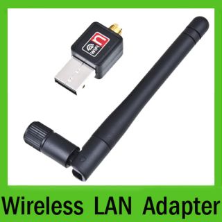 150MBPS 802.11n/b/g Wireless LAN Card Adapter USB WiFi Network PC W