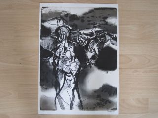 Dominik Rebhan, Traumfigur SW Lithographie, Nr. 5/31, signiert, 1964