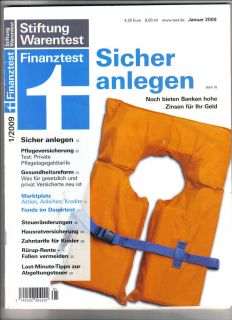 Zeitschrift Stiftung Warentest   Finanztest   Ausgabe Januar 2009