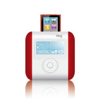 Ozaki iMini Cute 2 Radio Alarm iPod Speaker in Red