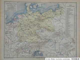 Karte Schiffahrts   Kanäle in Deutschland, 1878, M3