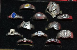 Schmuck Nachlass   12 Stück Echt 925 Silber Ringe Silberring