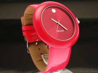 HENLEY Damenuhr,Damen designer Armbanduhr,Uhr,Pink,Swarovski Kristall