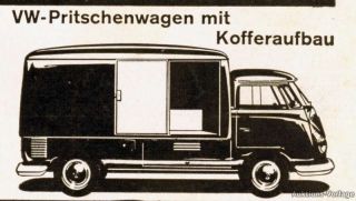 VW Bus T1 Bully Reklame 1959 Pritsche Kombi Kasten wow