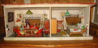 Altes Puppenhaus Puppenstube möbliert 50er Jahre