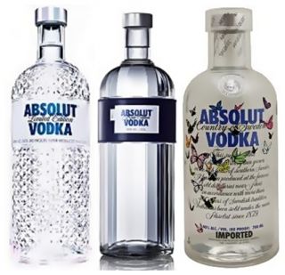 ABSOLUT VODKA GLIMMER 1,0l / MODE 1,0l / BUTTERFLY SUMMER LIMITED