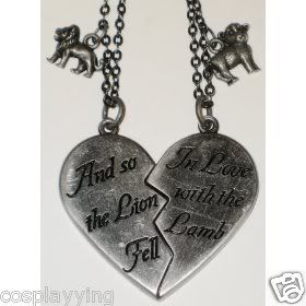 This set includes two necklaces, each with a piece of a heart that