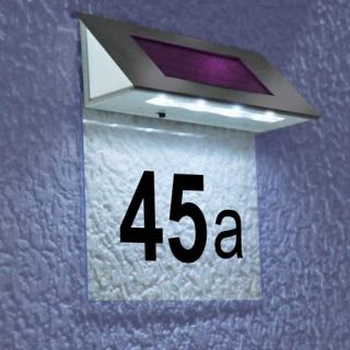 LED Solar Hausnummer mit Edelstahlabdeckung Solar Hausnummernleuchte