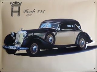 Horch 857   1937 Oldtimer Benz Blech Schild 30x40cm Reklame Werbung
