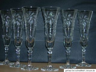 Sektgläser, Gläser aus Bleikristall, Handgeschliffen in Kelchform