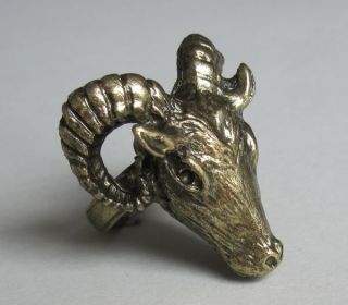 Widder Ring Blogger Vintage altgoldfarben rams head