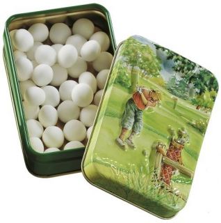 Relief Blechdose mit Golfmotiv, gefüllt mit original englischen