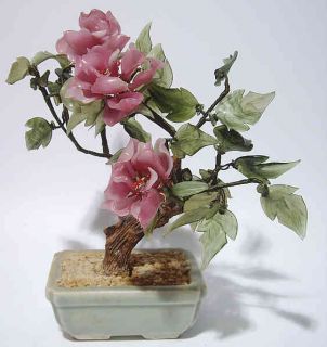 Heilstein Glücksstein Edelstein großer Apfelblüten Bonsai Baum