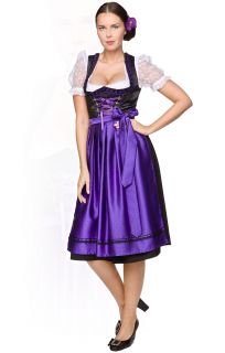 ZTWX0 Mididirndl 3tlg. Amanda violett 70 cm, Größe 34