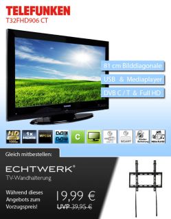 Telefunken T32FHD906 CT DVB C/T 81cm Full HD LCD Fernseher