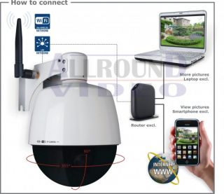 ELRO C904IP Plug&Play Außen  PTZ WIFI IP Dome Netzwerkkamera, drehbar