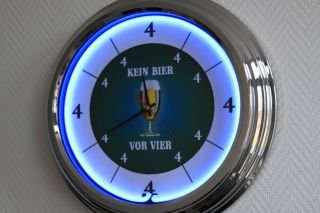 KEIN BIER VOR VIER Neon/Uhr/Design/Klassiker/Retro/Kult