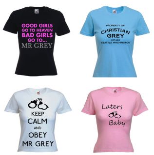 Ladies Womens 50 Shades Of Grey Mr Grey Christian Grey T Shirt Top S
